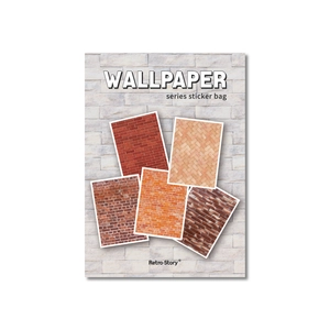 Pack d'autocollants rétro série papier peint avec diverses textures de brique et de pierre