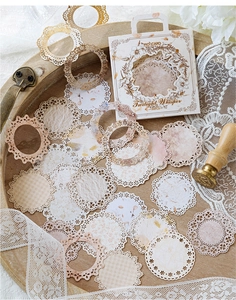 Λεπτομέρεια vintage δαντελωτών καρτών για scrapbooking και διακόσμηση ημερολογίου