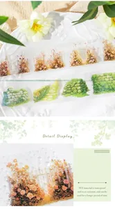 Detail of waterproof PET tape featuring garden and floral landscape illustrations