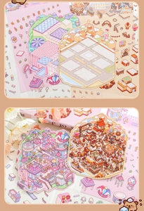 Detailed view of Capybara series miniature scenery stickers for creative journaling