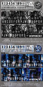 Detail showing vintage industrial art tape with numeric patterns and 75mm specifications