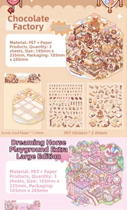 Detail view of 3D Capybara DIY sticker sheets with PET material and theme specifications