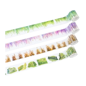 Nature landscape PET decorative tape set for journaling with 4 botanical scenery patterns