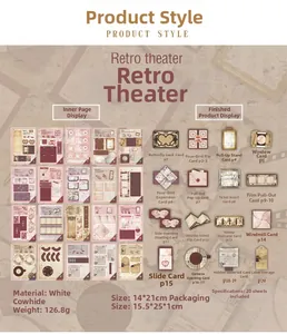 Set di carta scrapbooking vintage con 20 disegni ed effetti cartoline 3D creativi fatti a mano