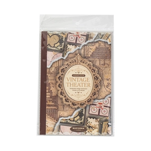 Vintage Theater handmade journal featuring gold relief frame and European architecture design