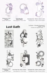 Detail of Last Oath vintage PET stickers for scrapbooking with floral motifs