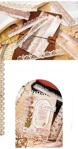 Detailed laser-cut lace paper stickers for vintage DIY scrapbooking and journal collage