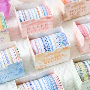 Set de rubans adhésifs washi aux tons pastels pour scrapbooking et déco