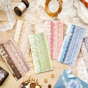Vintage hollow lace sticker set with 10 pieces for scrapbooking and DIY decoration