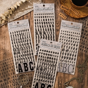 Adesivi Vintage Alfabeto Numeri Retro Lettere Scrapbooking Adesivi Impermeabili PET Decorativi per Fai da Te Artigianato Diario