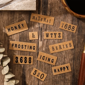 Set di adesivi vintage in carta kraft con lettere retrò per decorazione di diari e fai-da-te