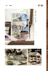 Dettaglio di nastri vintage per scrapbooking fai-da-te con nastri di cotone e trame in pizzo