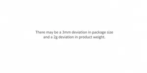 Technical specification showing 3mm size tolerance and 2g weight variation details