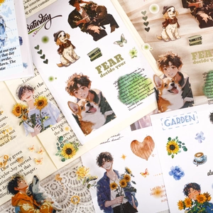 Retro Story Sticker Book Muguang Confession Series Anime Boy Theme DIY Decorative Scrapbooking Stickers For Journaling Washi PET