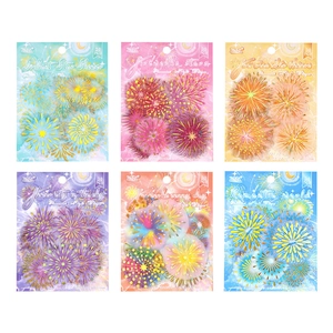Fluorescent firework theme decorative stickers 6 styles set for DIY scrapbooking 20pcs