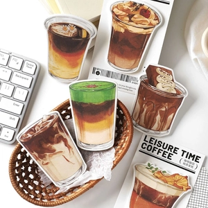Vintage Coffee Theme Sticky Memo Pads For Journaling Scrapbooking Material Writing Paper Aesthetic Illustration Sticky Notes