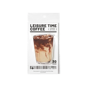 30-piece coffee themed sticky memo pad featuring a latte design for journaling