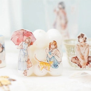 Twilight Series character stickers for DIY journaling displayed on white bubble candles