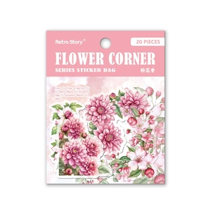 Retro floral corner stickers pack for DIY planners and scrapbooking decoration 20 pieces