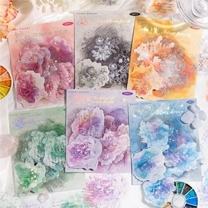 Vintage Floral PET Sticker Pack Watercolor Botanical Aesthetic Decorative Labels For Scrapbooking Journaling DIY Crafts Diary Stationery