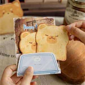 Creative Cartoon Animal Toast Shape Writable Paper Memo Pads For Scrapbooking School Office Decorative Sticky Notes