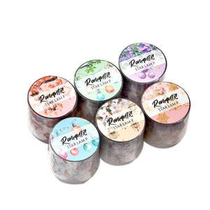 6-Rollen-Set Romantic Star Lamp PET-Dekobänder mit Aquarell-Blumen- und Lampenmustern