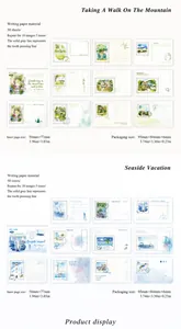 Detail view of vintage stamp themed memo pads with 50 sheets for DIY journaling decor