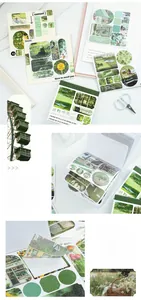 Nature forest themed decorative stickers showing easy-to-peel adhesive backing detail