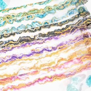 Lustrous marble texture decorative tapes with gold foil for DIY journaling and art scrapbooking