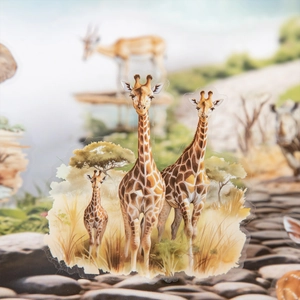 Animal World PET Sticker Book Realistic Nature Illustrations Scrapbooking Journaling DIY Decorative Stickers For Students