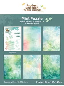 Dettaglio di adesivi washi acquerello verde menta con specifiche di misura 105x148mm