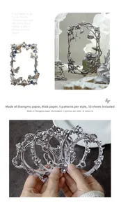Nahaufnahme von Vintage-Silber-Hohlpapierrahmen mit Blumen- und Schmetterlingsmustern