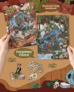 Detailweergave van de fantasy stickers Duizend Pagina's Zandbank en Vergeten Bos voor scrapbooking