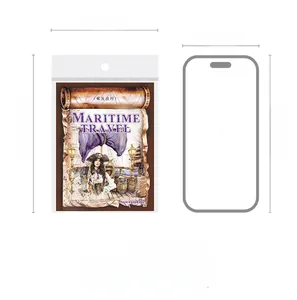 Nautical theme PET stickers measuring 100mm x 148mm compared to a mobile phone silhouette
