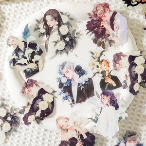Esthetische anime bloemenstickers en PET-tape voor het versieren van dagboeken