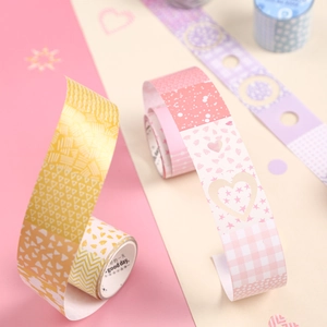 Nastro Adesivo Decorativo in Carta Patinata Per DIY Journaling Scrapbooking Artigianato Washi Tape Colorato Con Motivo Geometrico