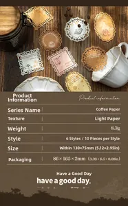 Macro detail of vintage coffee-themed lace decorative paper with retro design elements