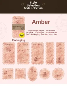 Detail view of 10 vintage coffee-themed lace decorative papers for scrapbooking