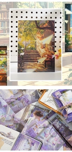 Collage artistico di carta acquerello con scene oniriche e trame vintage di alta qualità