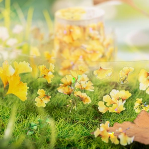 Irisierendes PET-Klebeband mit gelben Ginkgoblättern für DIY-Scrapbooking-Bastelarbeiten
