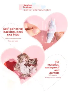 Waterproof PET stickers featuring romantic anime girl and European building illustrations