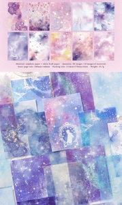 Details zum Scrapbooking-Papierset mit Sternenhimmel-Thema aus Pergament und Kraftpapier