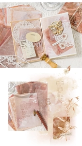 Makroaufnahme von Vintage-Aquarellpapier mit Blumenmustern und englischen Gedichten