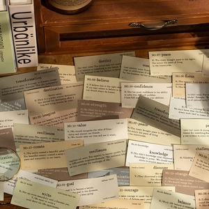 Vintage English vocabulary definition cards for journaling and aesthetic scrapbooking décor