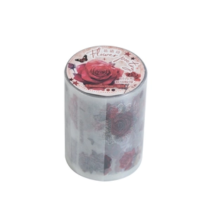 Ruban PET floral effet nacré, autocollants décoratifs Rose Island de 5,5 cm x 2 m