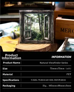 Detail of PET nature stickers showing semi-transparent texture on wooden background