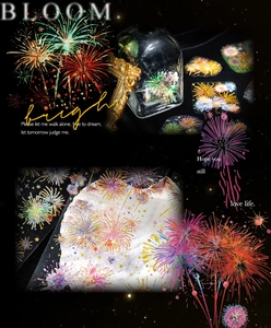 Autocollants en PET avec motifs de feux d'artifice holographiques pour scrapbooking créatif