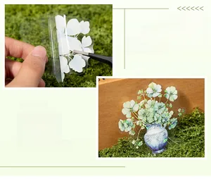 Waterproof PET stickers with four-leaf clover motif for DIY planners and stationery