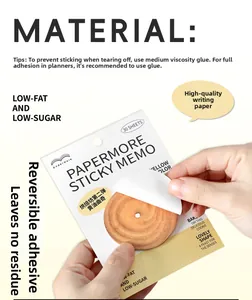 Macro shot of cookie-shaped sticky notes made of premium writing paper for journaling
