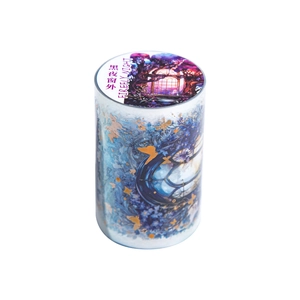 Firefly Night PET tape featuring dreamy starry night and vintage window illustrations